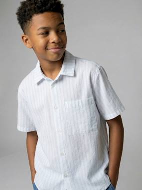 Garçon-Chemise manches courtes rayé 