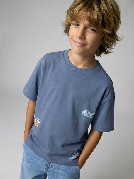 Pack of 2 short-sleeved t-shirts grey blue - vertbaudet enfant 
