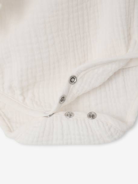 Baby girls' short-sleeved bodysuit ecru - vertbaudet enfant 