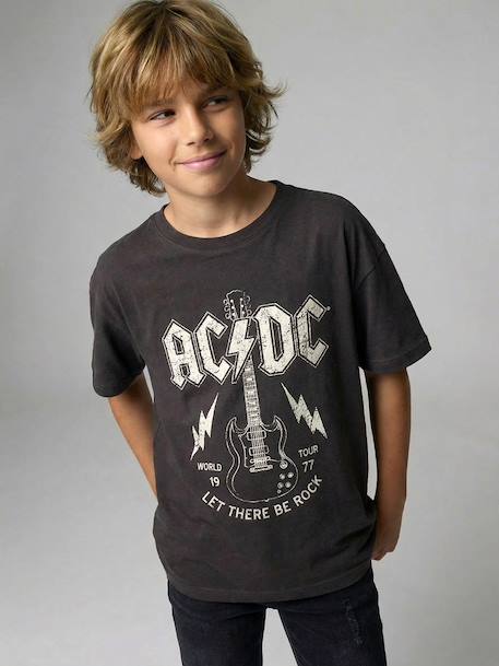 ACDC short-sleeved rock t-shirt for boys anthracite - vertbaudet enfant 