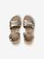Girls' leather velcro sandals gold - vertbaudet enfant 