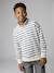 Boy's zipped high neck sweatshirt striped blue - vertbaudet enfant 