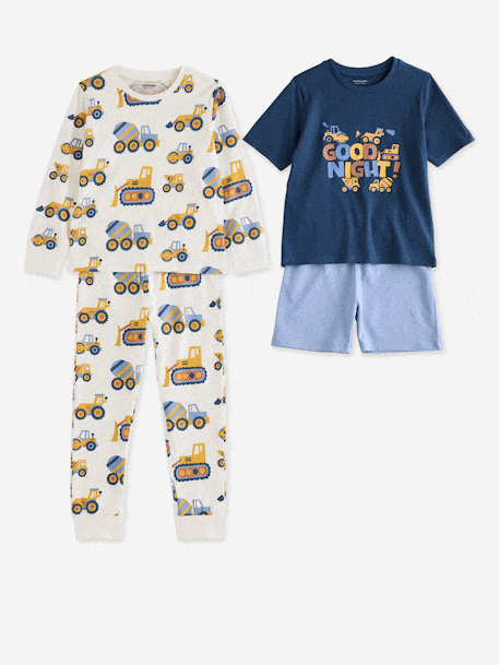 Lot 2 pyjama court et long bleu océan - vertbaudet enfant 