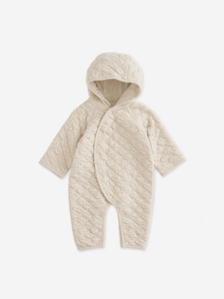 Baby playsuit in jersey marl beige - vertbaudet enfant 