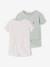 Pack of 2 practical girls' pyjama shorts sage green - vertbaudet enfant 