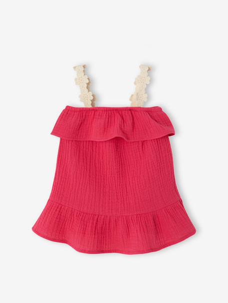Baby girls' dress and bandana set raspberry pink - vertbaudet enfant 