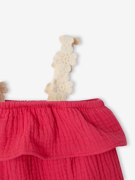 Baby girls' dress and bandana set raspberry pink - vertbaudet enfant 