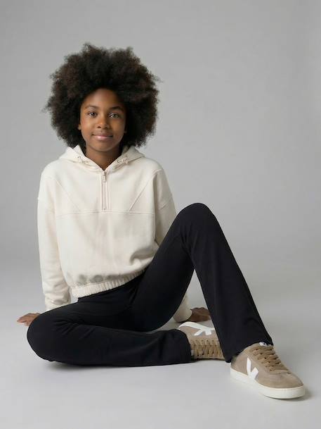 Girl's hooded sweatshirt for sport vanilla - vertbaudet enfant 