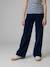 Wide-leg velvet trousers navy blue - vertbaudet enfant 
