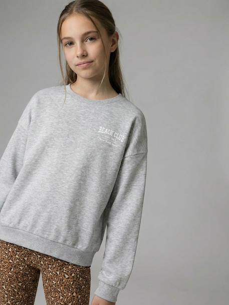 Jonen girl's essential sweatshirt marl grey - vertbaudet enfant 