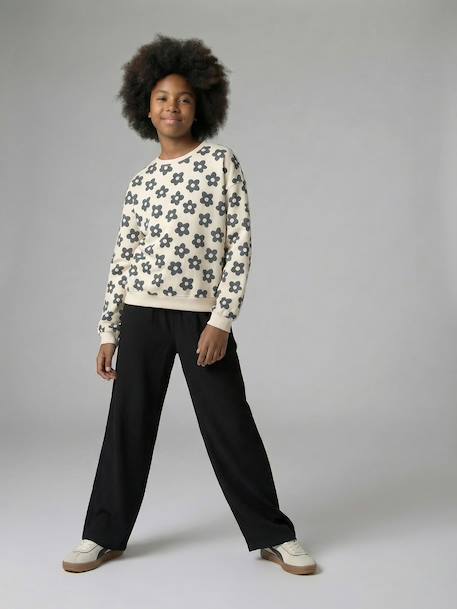 Girl's wide-leg knitted trousers anthracite - vertbaudet enfant 
