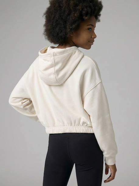 Girl's hooded sweatshirt for sport vanilla - vertbaudet enfant 