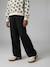 Girl's wide-leg knitted trousers anthracite - vertbaudet enfant 
