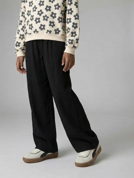 Pantalon large fille maille anthracite - vertbaudet enfant 
