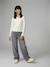 Girl's wide-leg denim trouser denim grey+medium blue - vertbaudet enfant 
