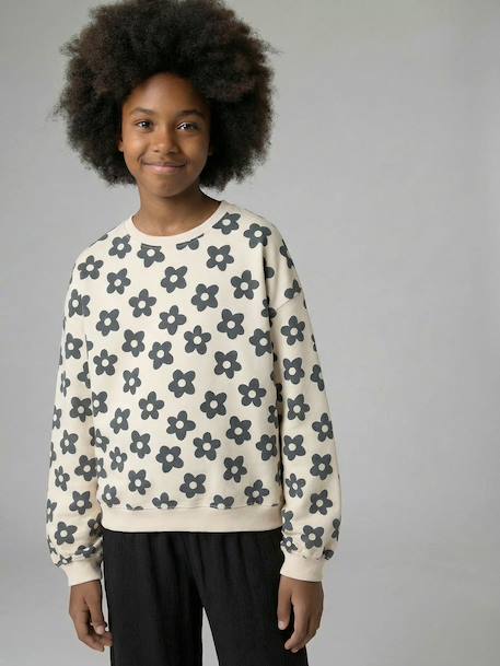 Oversized sweatshirt brown+navy blue+vanilla - vertbaudet enfant 