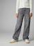 Girl's wide-leg denim trouser denim grey+medium blue - vertbaudet enfant 