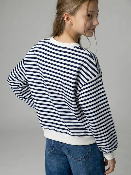 Oversized sweatshirt brown+navy blue+vanilla - vertbaudet enfant 