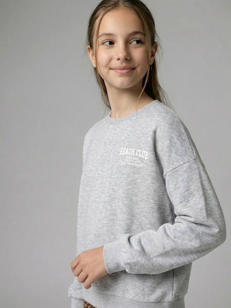 Jonen girl's essential sweatshirt marl grey - vertbaudet enfant 