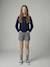 Girl's cardigan navy blue+sage green - vertbaudet enfant 