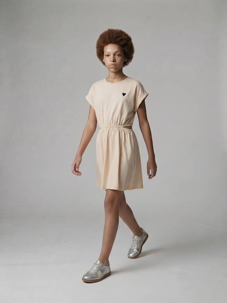 Dress with Openings on the Sides, for Girls, JONEN anthracite+vanilla - vertbaudet enfant 