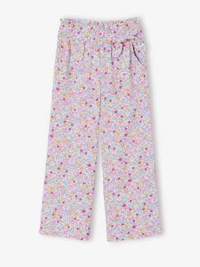 Girls-Floral Print Trousers