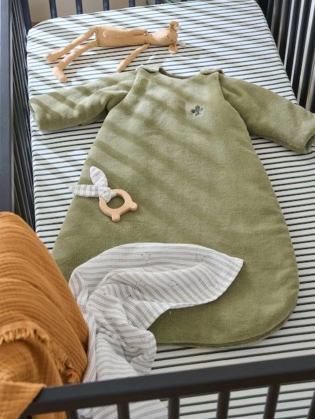 Baby Sleep Bag in Polar Fleece, Alaska Basics BLUE MEDIUM SOLID+Green+Grey+khaki+mustard+Pink - vertbaudet enfant 