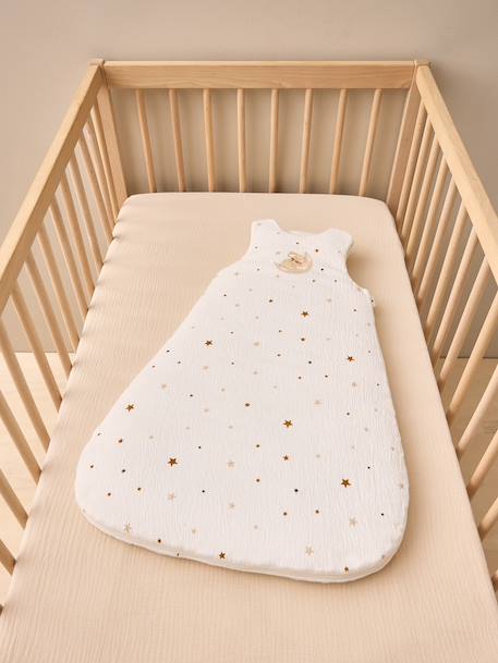Baby sleeping bag in waffle knit jersey ecru - vertbaudet enfant 