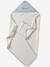 Customisable cotton muslin bath cape and wash mitt MARGUERITE printed blue - vertbaudet enfant 