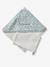 Customisable cotton muslin bath cape and wash mitt MARGUERITE printed blue - vertbaudet enfant 