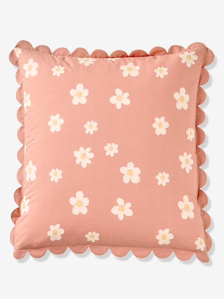 Parure housse de couette et taie d'oreiller rose imprimé - vertbaudet enfant 