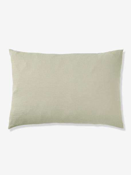 Plain duvet cover set and pillowcase old rose+sage green - vertbaudet enfant 