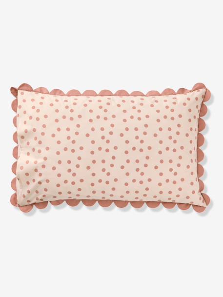 Parure housse de couette et taie d'oreiller rose imprimé - vertbaudet enfant 