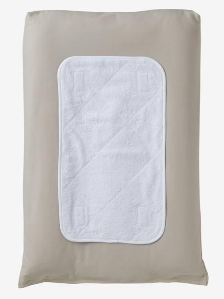 Lot 2 serviettes de rechange matelas à langer BLANC+GRIS CLAIR+rose pâle + blanc - vertbaudet enfant 