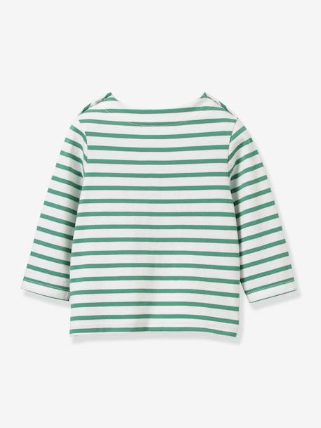 Striped long-sleeved baby t-shirt green - vertbaudet enfant 