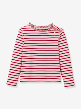 Girls-Striped long-sleeved T-shirt 