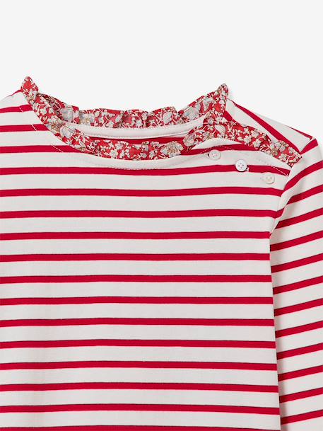 Striped long-sleeved T-shirt red - vertbaudet enfant 
