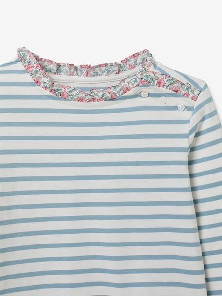 Striped long-sleeved T-shirt light pink - vertbaudet enfant 