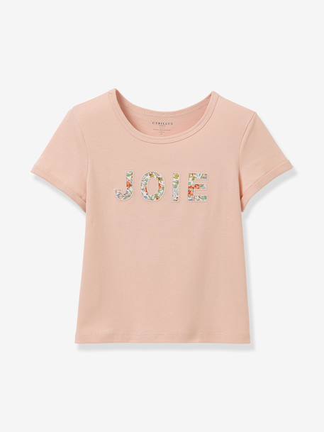 Girl's t-shirt with a 'joie' design. light green - vertbaudet enfant 