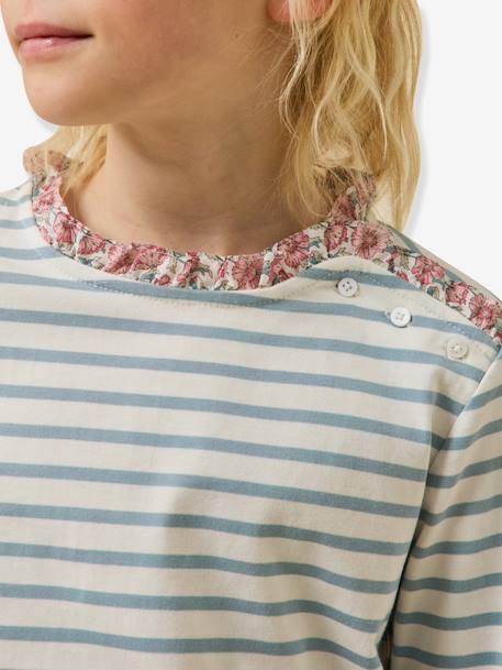 Striped long-sleeved T-shirt light pink - vertbaudet enfant 