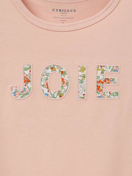 Girl's t-shirt with a 'joie' design. light green - vertbaudet enfant 
