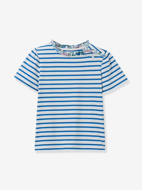 Striped T-shirt for girls light blue - vertbaudet enfant 