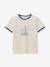 T-shirt with contrasting collar for boys ecru - vertbaudet enfant 