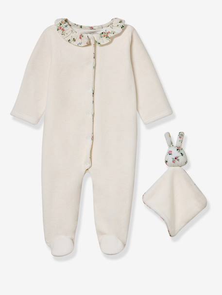 Newborn pyjamas set with comforter / soft toy white - vertbaudet enfant 