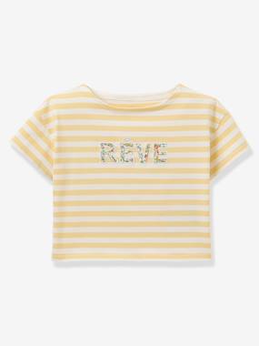 T-shirt rayé motif rêve fille - vertbaudet enfant Fille-T-shirt, sous-pull-T-shirt-T-shirt rayé motif rêve fille