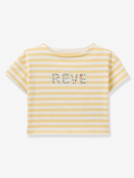 T-shirt rayé motif rêve fille vert clair - vertbaudet enfant 