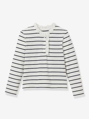 Tee-shirt rayé manches longues fille - vertbaudet enfant Fille-T-shirt, sous-pull-T-shirt-Tee-shirt rayé manches longues fille