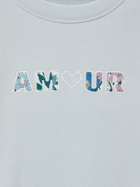 Girl's 'Amour' sweatshirt light blue - vertbaudet enfant 