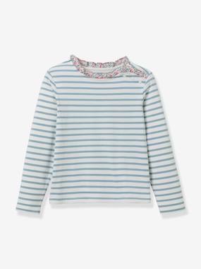 -Striped long-sleeved T-shirt 