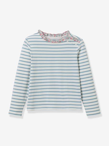 T-shirt manches longues marinière rose clair - vertbaudet enfant 